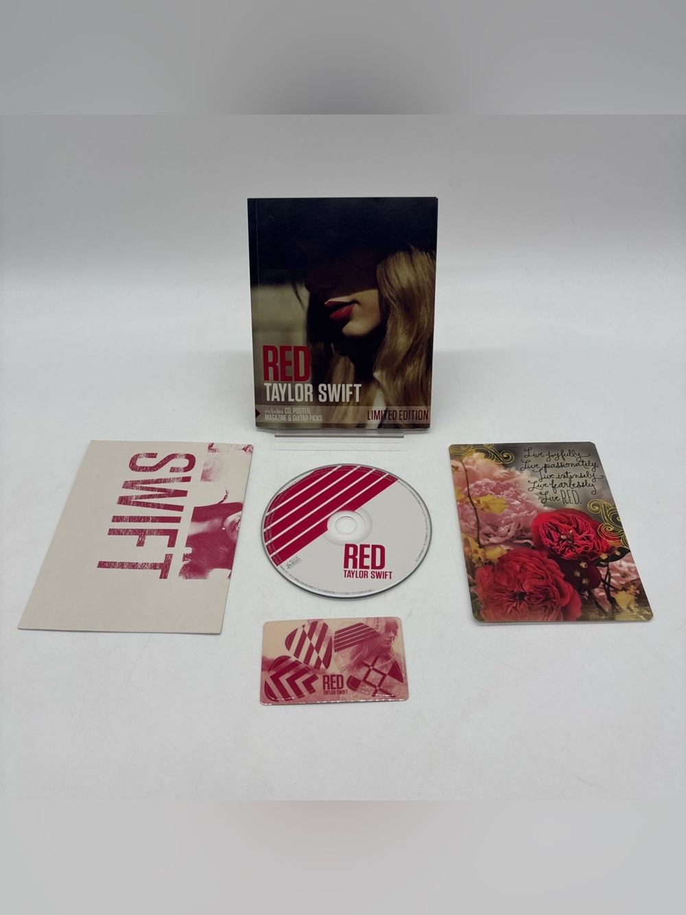 Taylor Swift Limited Edition RED Zinepak CD Book Guitar Picks Postcard & Poster